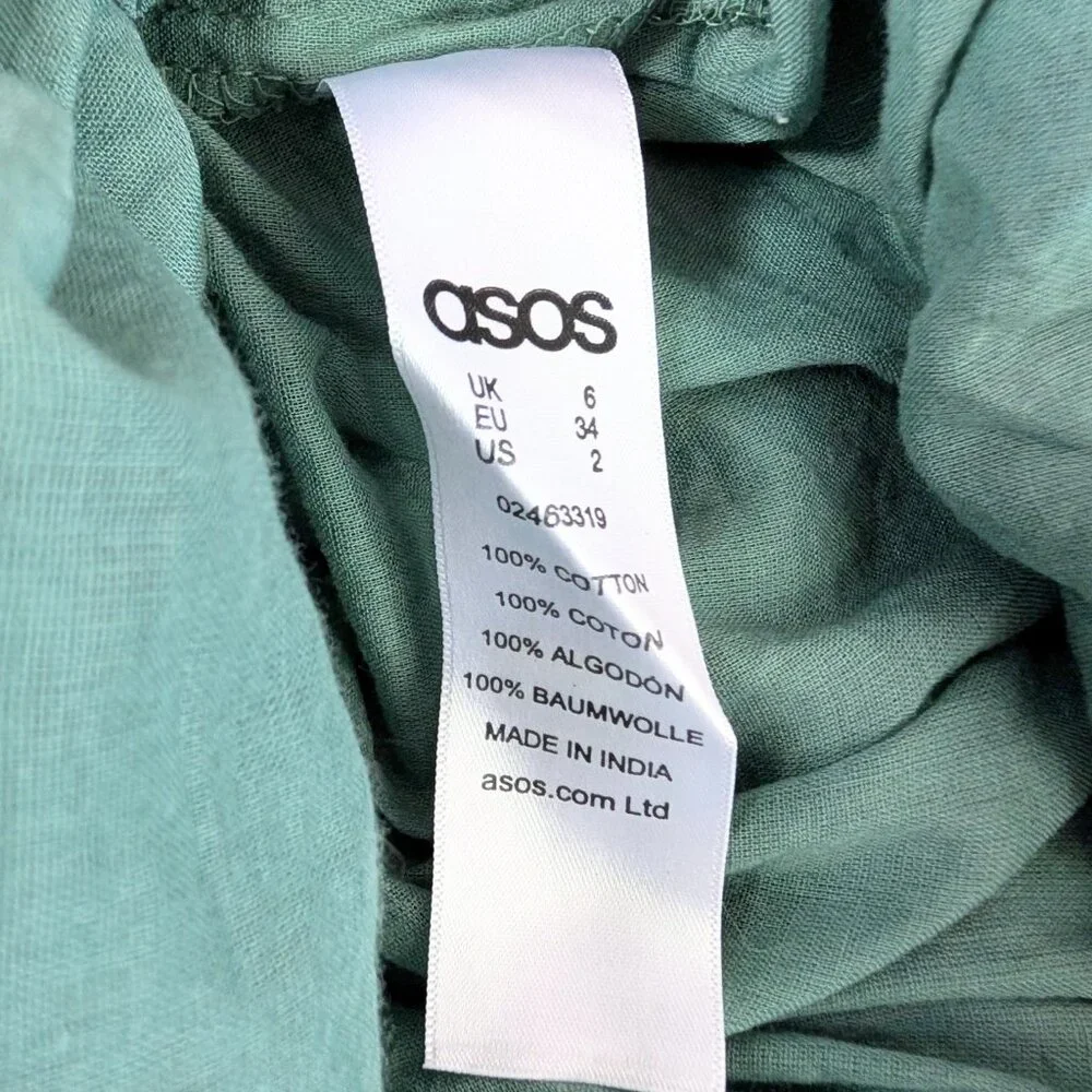 ASOS Teal Eyelet Lace Sleeveless Midi Dress Womens 2 Floral